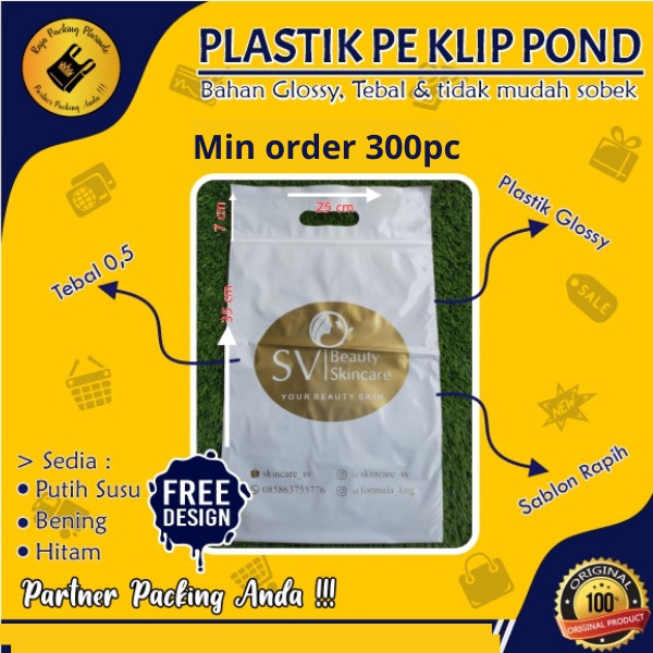 Plastik Sablon Klip Pond Uk 25x35+7 Tebal 0,5 Plastik Sablon Olshop / Sablon Plastik / Plastik klip