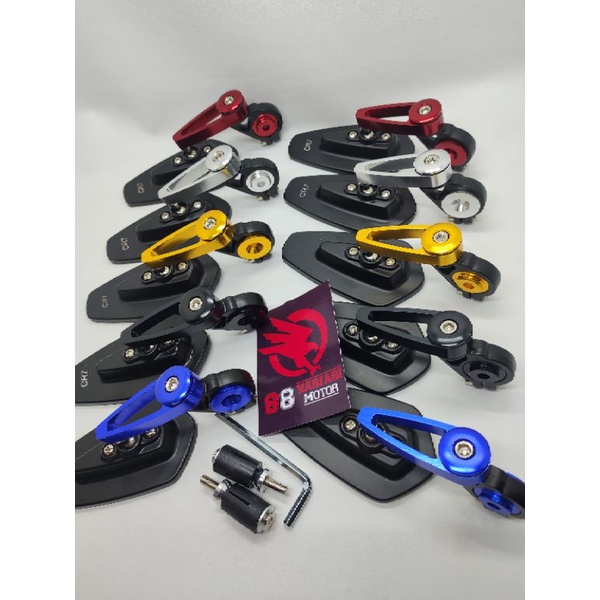 Spion Jalu Oval CNC Universal Bisa Semua Motor - Spion Bar End Stang Variasi Motor Beat Mio Scoopy Nmax Aerox Lexi PCX Vario Vixion Jupiter Sonic Satria Fu