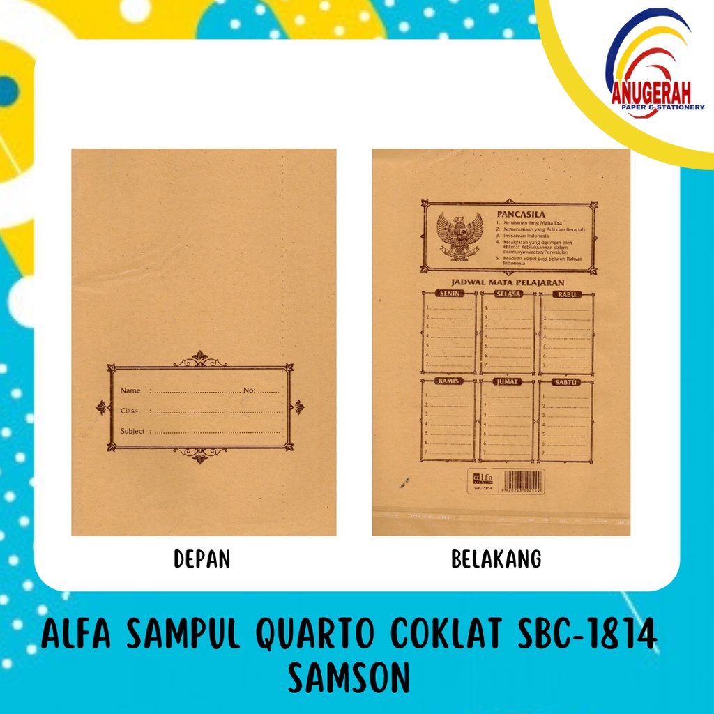 

ALFA SAMPUL QUARTO COKLAT SBC-1814 SAMSON (PAK)