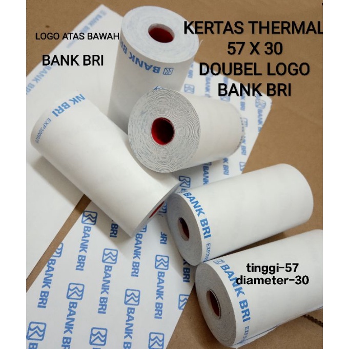 

( 10 ROLL )KERTAS THERMAL LOGO BANK BRI 57 x 30 / LOGO BANK BRI