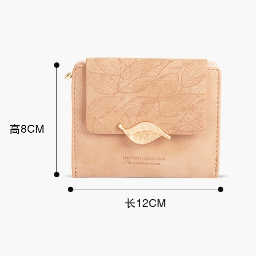 DOMPET LIPAT WANITA KECIL KULIT PINK MOTIF DAUN FAMELA WA420P3 IMPORT PREMIUM PENDEK SLOT KARTU UANG MINI REMAJA KOREA KEKINIAN TIPIS BRANDED BATAM MURAH