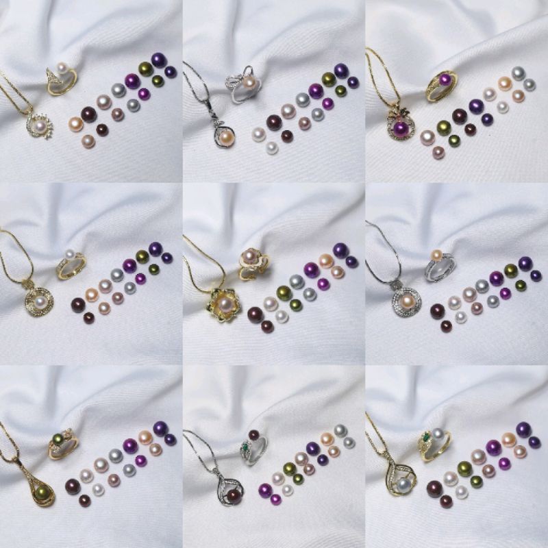 Set kalung cincin mutiara lombok|Set mutiara tawar|Set mutiara asli bersertifikat|Set mutiara lombok