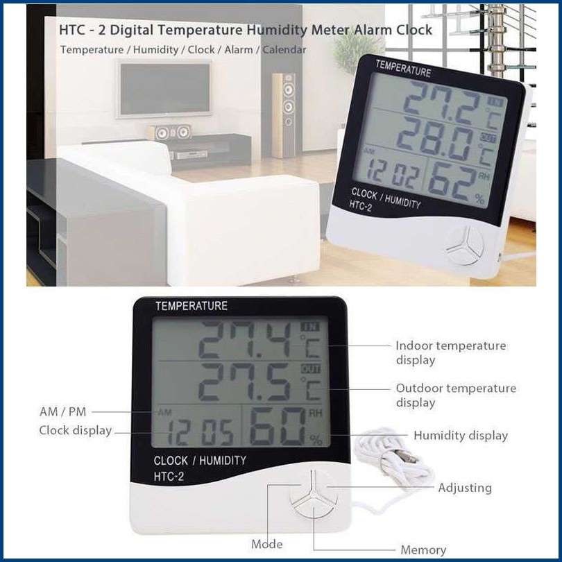 Termometer Digital Ruangan Taffware HTC-1/HTC-2