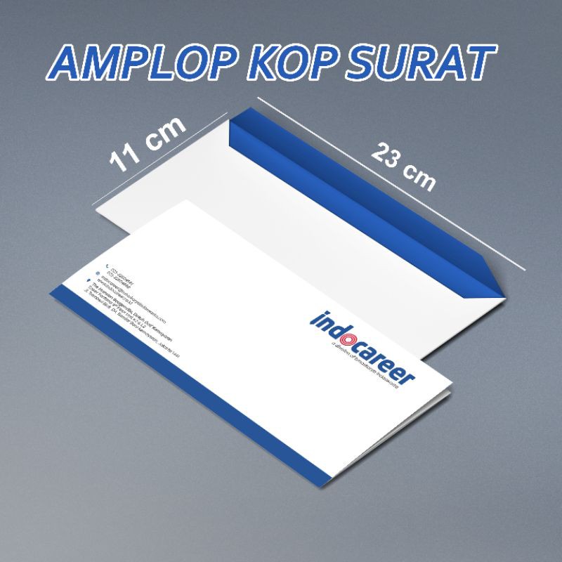 Amplop kop surat ukuran 23x11cm