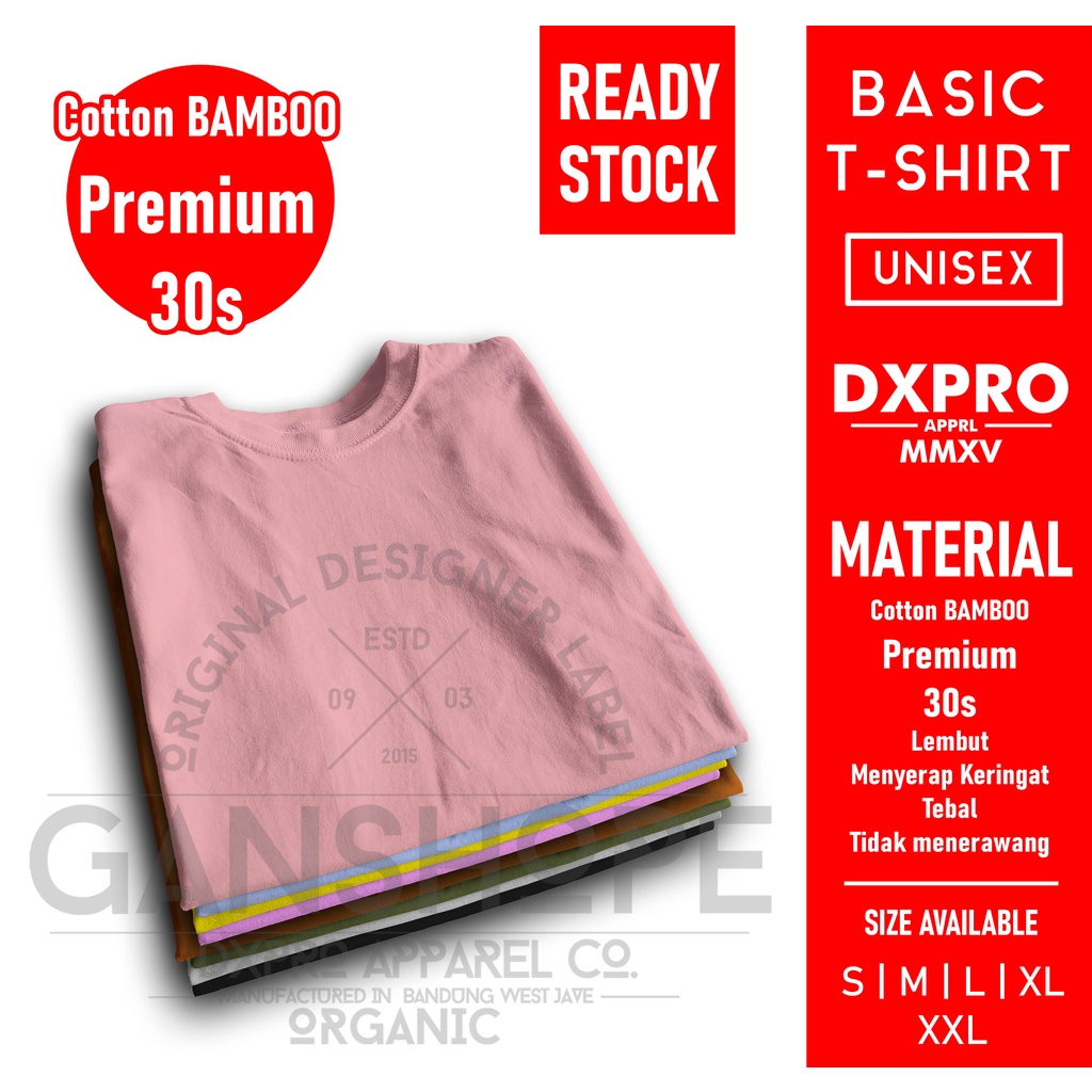 Baju Kaos Katun Bambu Cotton Bamboo Anak - Anak USIA 1-10 Tahun