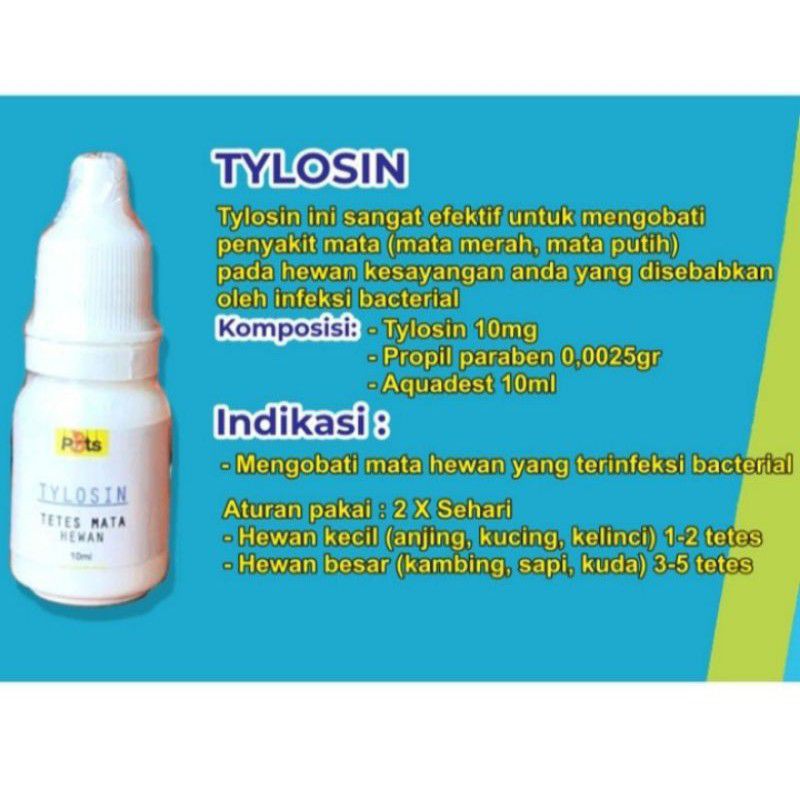 p3ts tylosin 10 ml - obat tetes mata hewan kucing anting