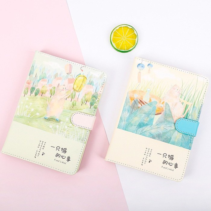 

Hot Sale Buku Tulis / Notebook Planner Motif Kucing Softcover TebalBuku Diary Sale!!!
