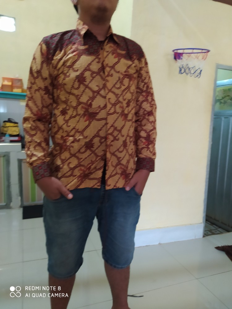 Kemeja Batik Pria Lengan Panjang Jumbo M L Xl Xxl