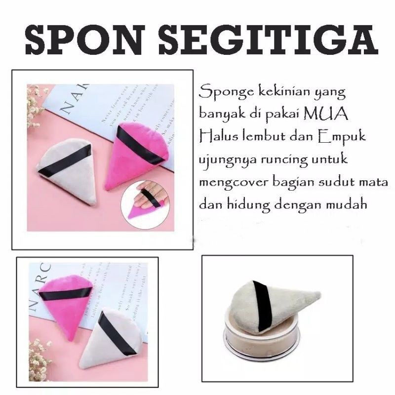 Spons Segitiga/Puff Pizza/Rembuk segitiga/Puff bedak tabur