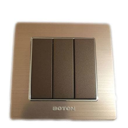 Saklar - Perlengkapan Listrik - Saklar Broco Boton Saklar Triple K2-006 - Warna Coklat Produk