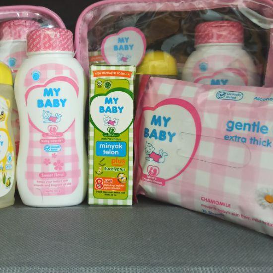 my baby paket pouch perlengkapan mandi bayi set (4 in 1 one)