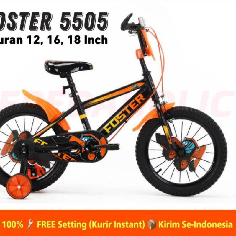 Sepeda Anak Cowok Bmx Foster Ukuran 12 inch, 16 Inch &amp; 18 Inch