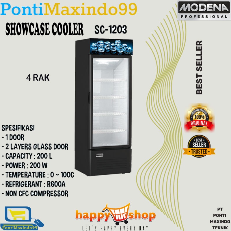 SHOWCASE COOLER MODENA SC-1203 4 RAK 200 Liter
