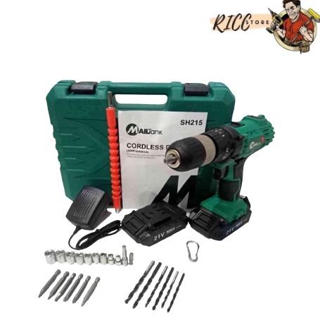 Mesin bor 21v Bor baterai cordless Mailtank sh 215 Bor cordless 21 volt Cordless drill
