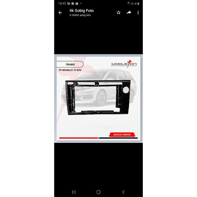 FRAME HEAD UNIT ANDROID 9 INCH HONDA MOBILIO / BRV  DAN BRIO 19-9 INCH