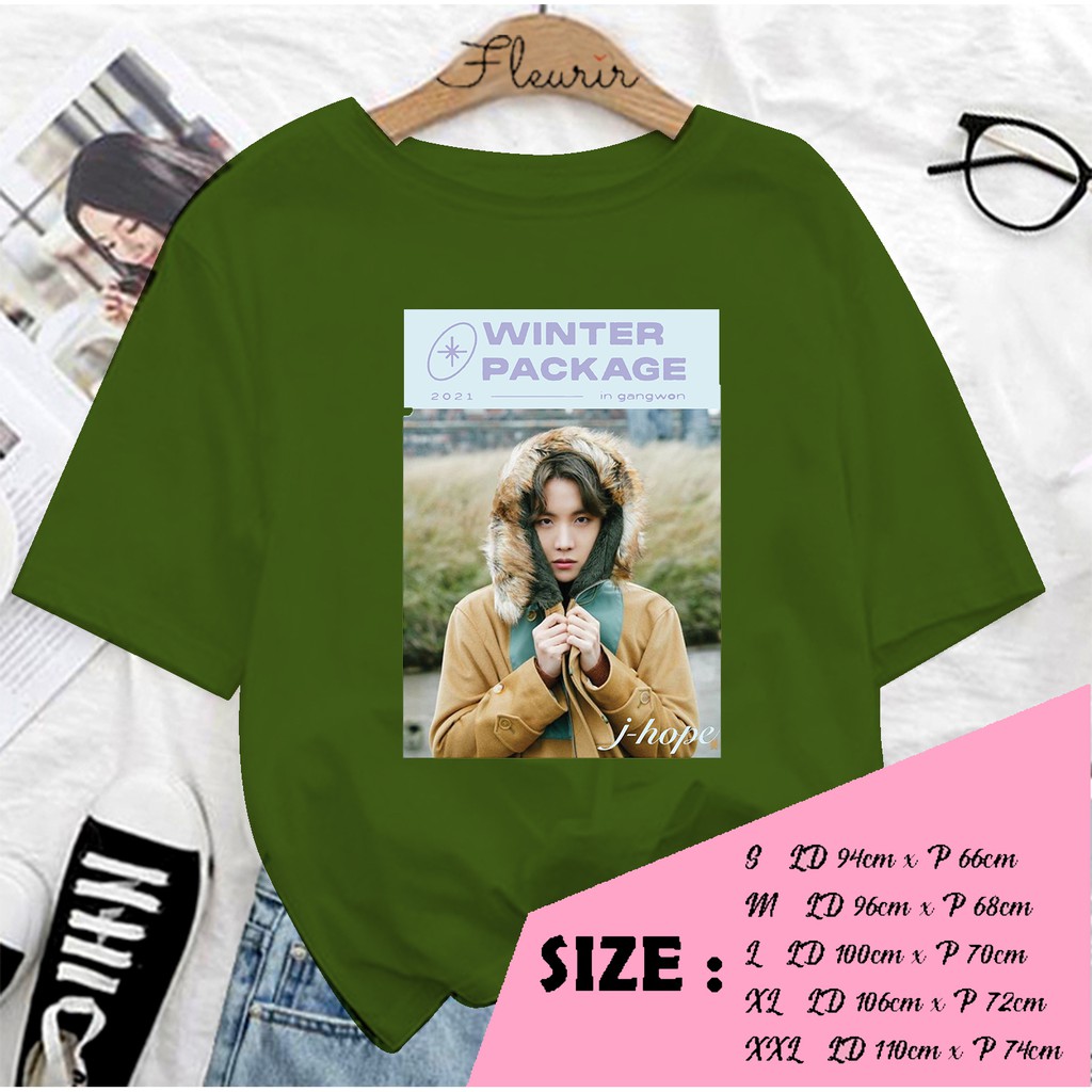 FLEURIR - KAOS  OVERSIZE JHOPE WINTER KATUN KAOS WANITA DEWASA TUMBLR TEE UNISEX JUMBO