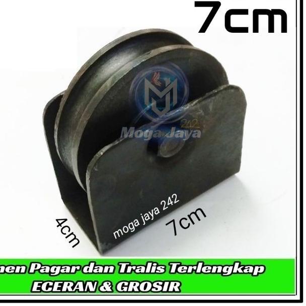 Roda pagar besi cor 7cm besi cor
