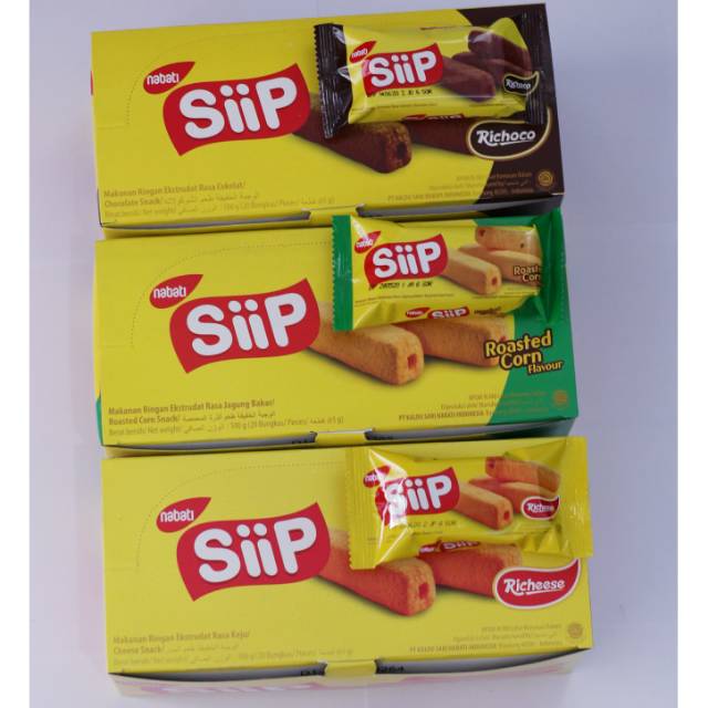 

Nabati Siip richeese 1pak 20bks netto 6.5gr@