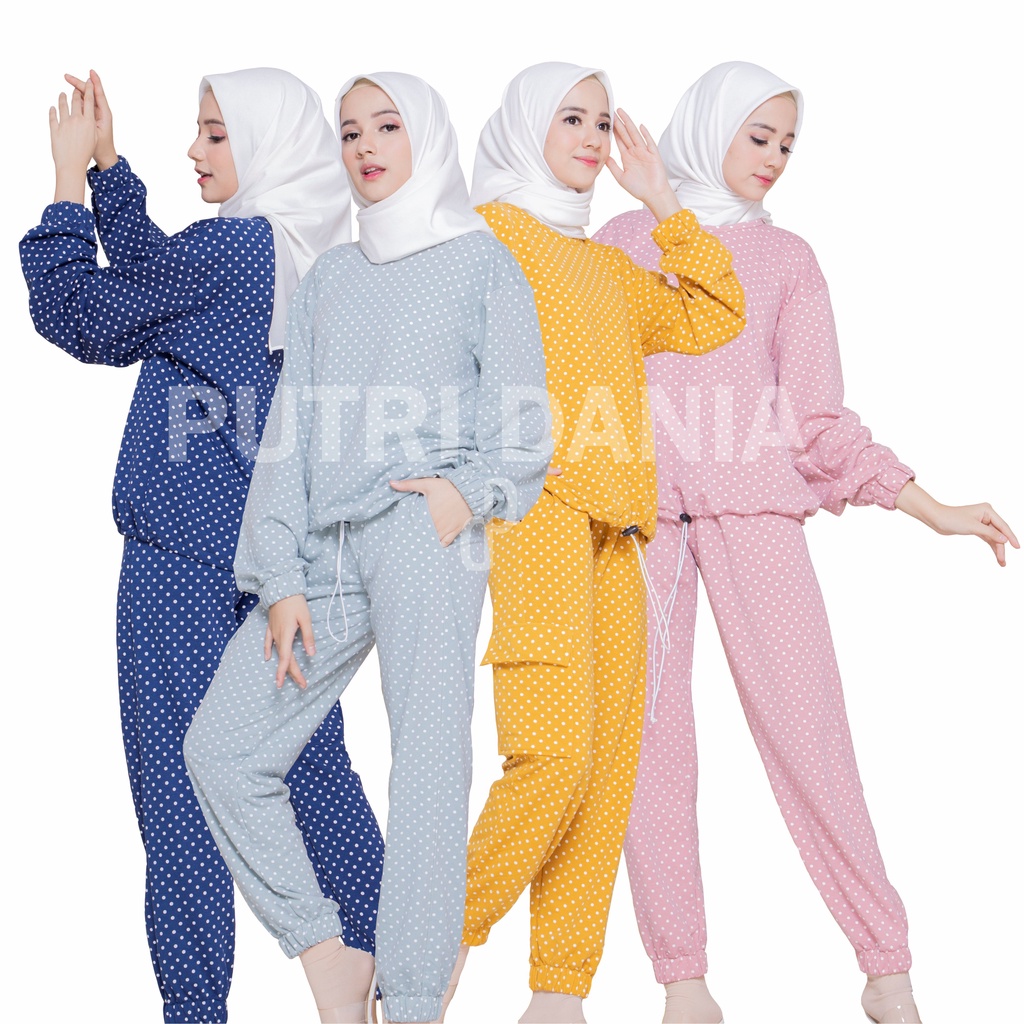 Putri dania setelan polka babyterry