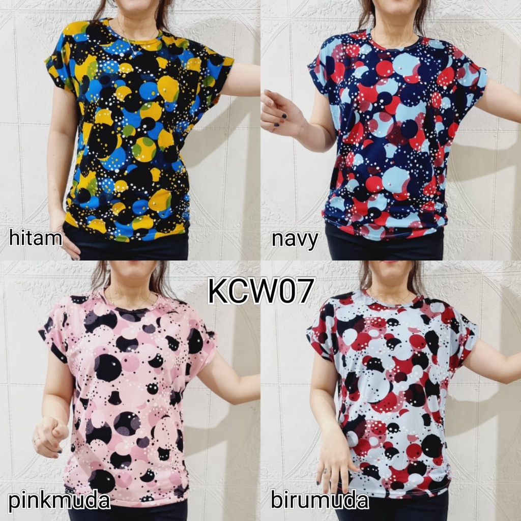 KCW07 # ATASAN WANITA CORAK / KAOS WANITA / KAOS CORAK / KAOS MURAH