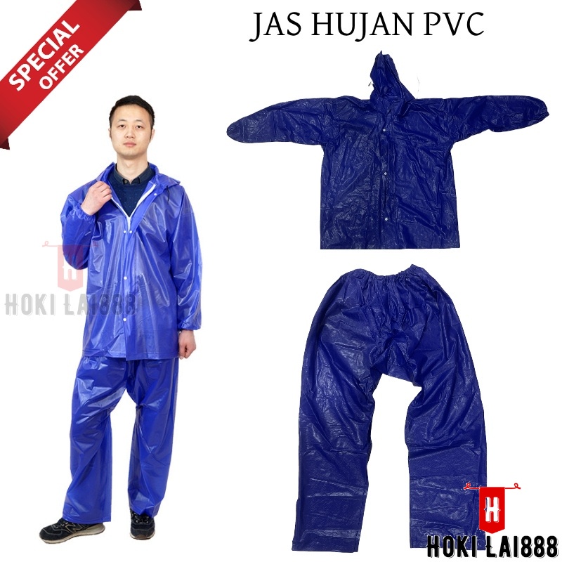 [HKL] JAS HUJAN PVC SF / RAIN COAT PVC / PAKAIAN JAS HUJAN / BAJU HUJAN ALLSIZE DEWASA JUMBO