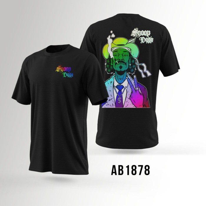 Baju Kaos Snoop Dogg Rainbow Distro Ada Ukuran Jumbo Keren Fullcolour - XS