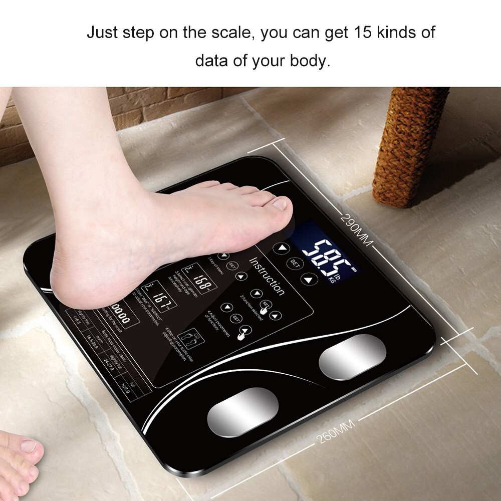 Timbangan Berat Badan BMI Digital Body Scale Fat Monitor Analisis