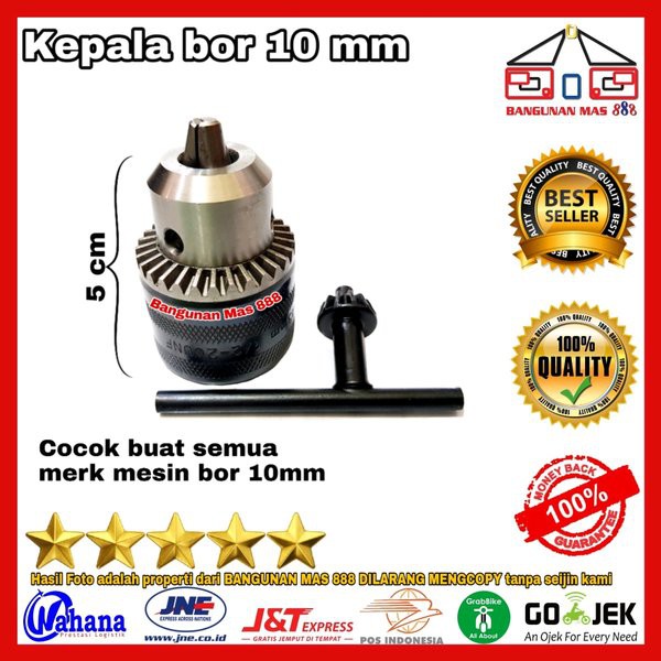 KEPALA BOR 10 MM - KEPALA BOR UKURAN KECIL - KUNCI KEPALA BOR