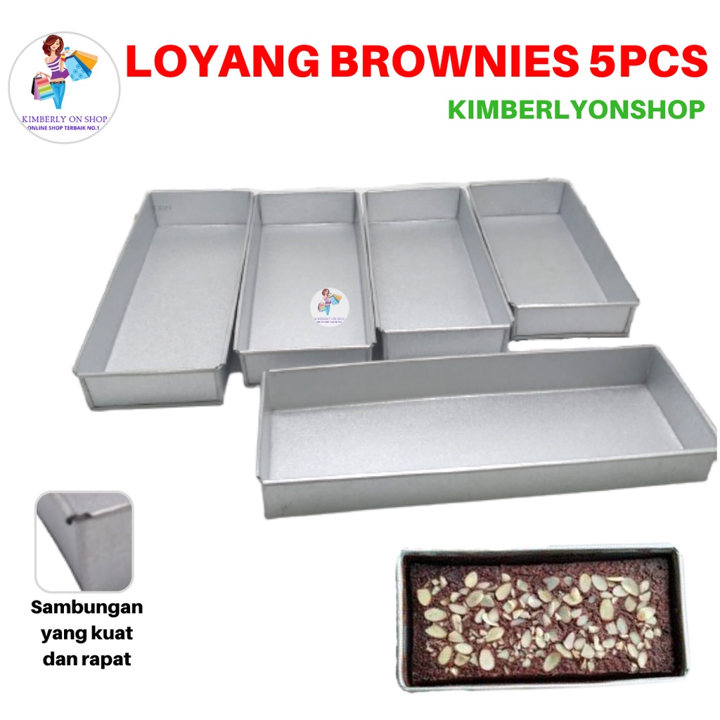 Loyang Cetakan Kue Brownies Roti 1 Set 5Pcs Alumunium