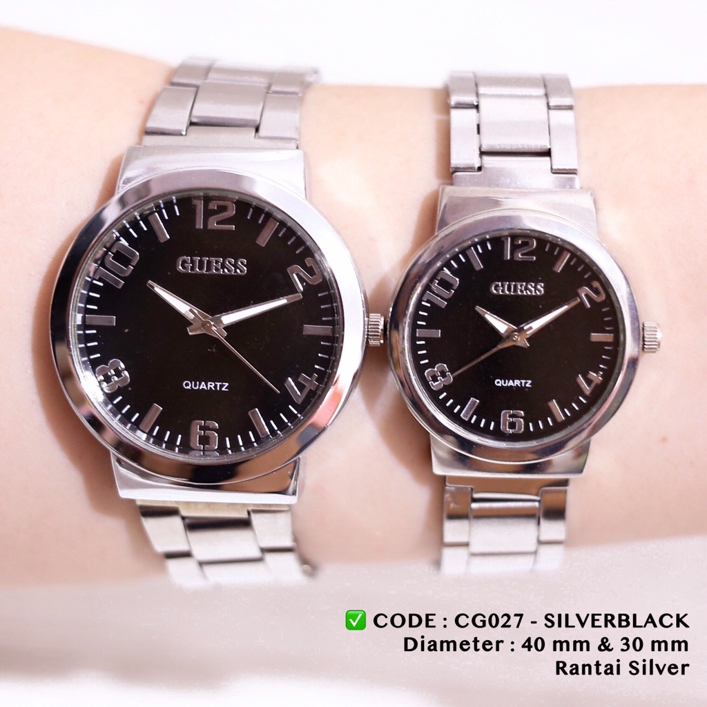 Jam tangan couple guess rantai stailess harga sepasang CG029