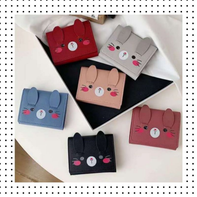 nc21- Dompet Lipat Wanita Mini Kelinci Lucu Import