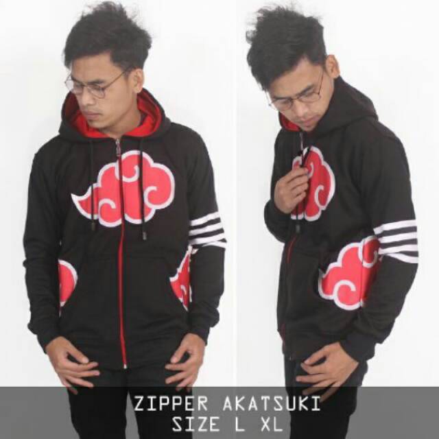 Zipper hoodie / zipper akatsuki strip / switer anime / anime naruto
