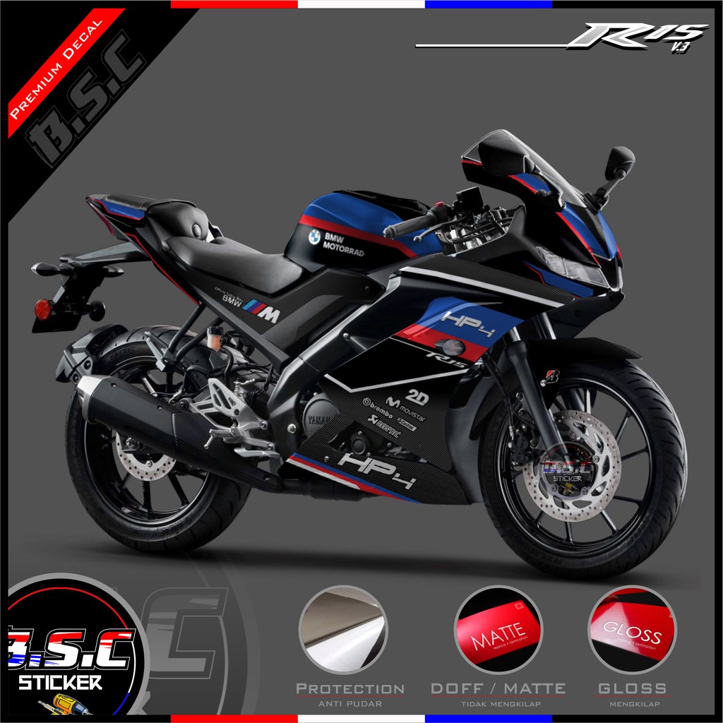 Sticker Decal R15 V3 LED Motif Livery BMW Black