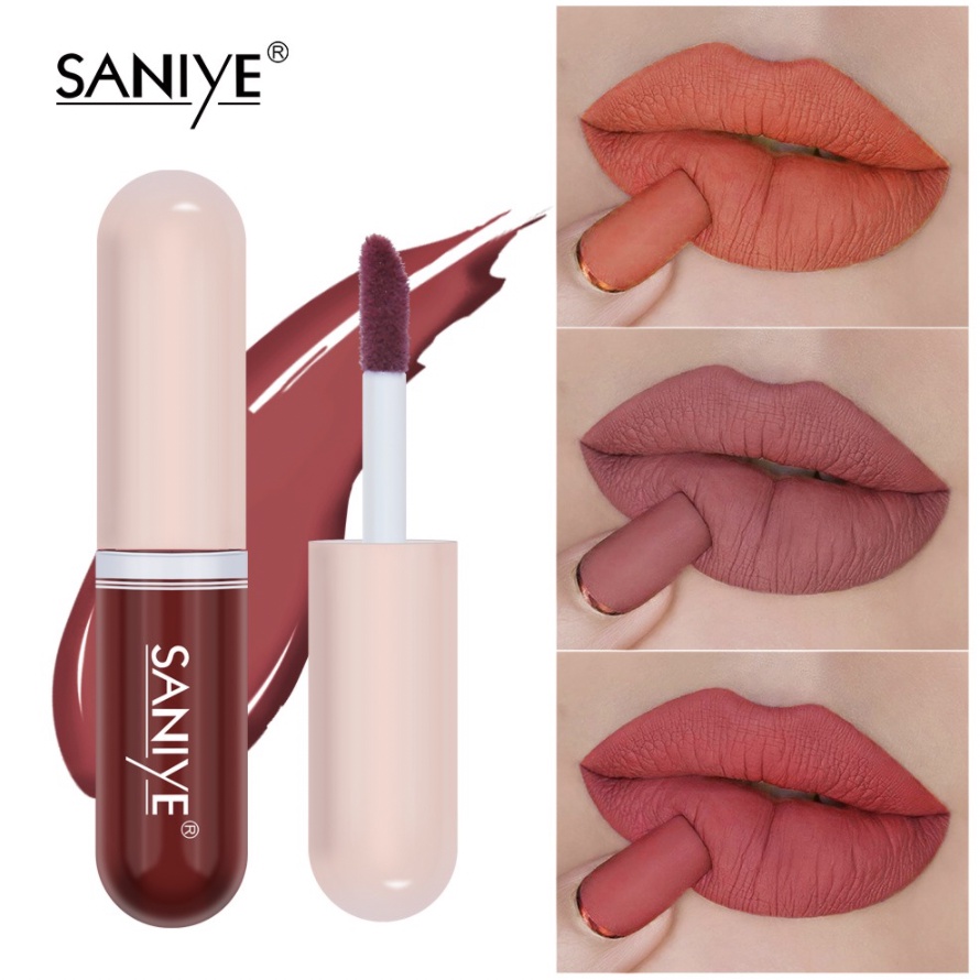 SANIYE Mini Kapsul Lip Tint Matte Lipstik 15 Warna Cair SA001