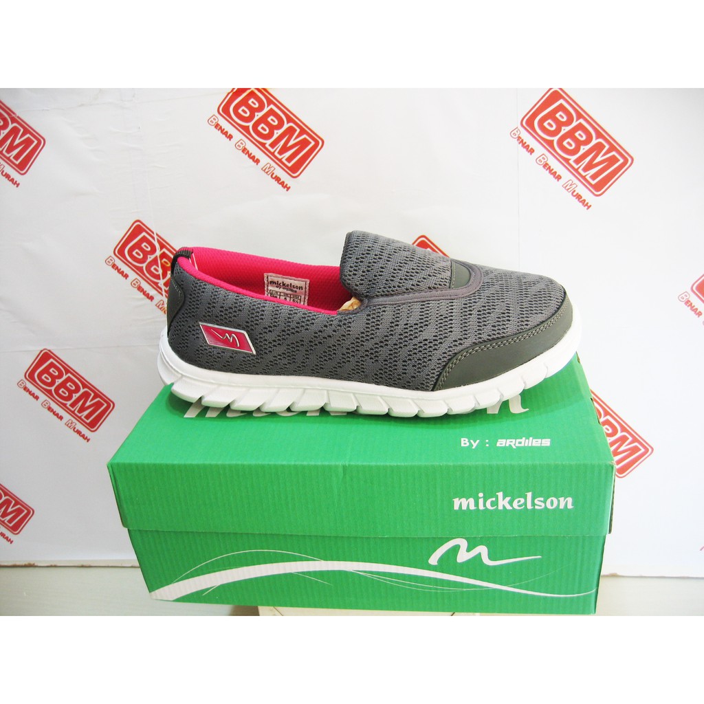 ARDILES MICKELSON LIVVIANY - SEPATU WANITA SANTAI SEKOLAH KERJA - Abu2/Pink