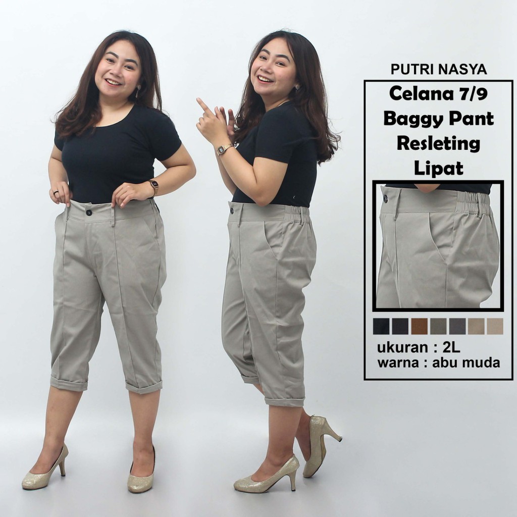 Celana 7/9 jumbo modis pendek / baggy pant jumbo / celana pendek model 8L-6L-5L-4L-2L-XL-S fit to L