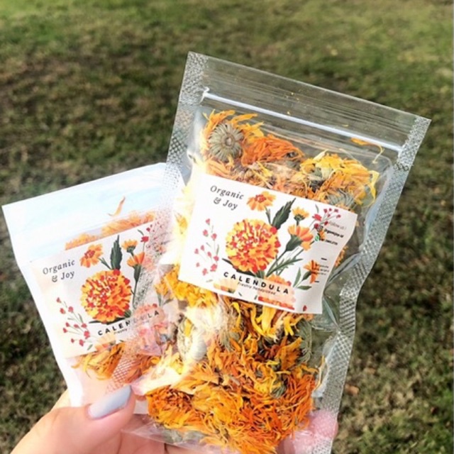 Organic&amp;Joy •Teh Bunga Calendula Marigold Flower Tea (untuk demam,hempas radang tenggorokan,cantik kulit,Antioxidant, teh herbal,tisane,teh bunga alami,Calendula tea/lavender tea/jasmine tea/rose tea/chrysanthemum )