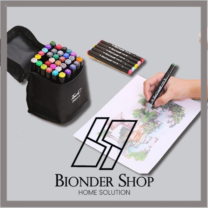 

Berkualitas Touch Spidol Dual Side Fine Art Brush Pen Art Marker Set 24 Warna Bergaransi