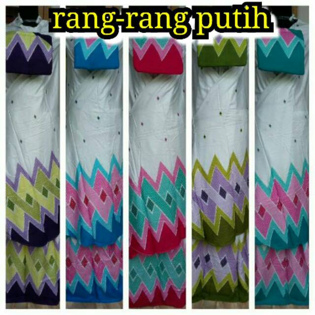 MUKENA BALI MOTIF RANG RANG PUTIH TERBARU