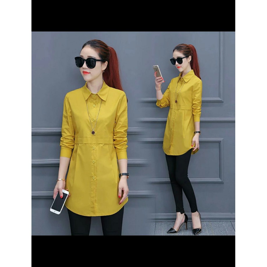 Atasan Tunik Blouse Tunik Busana Muslim Tunik Glory Wanita - Putih, L