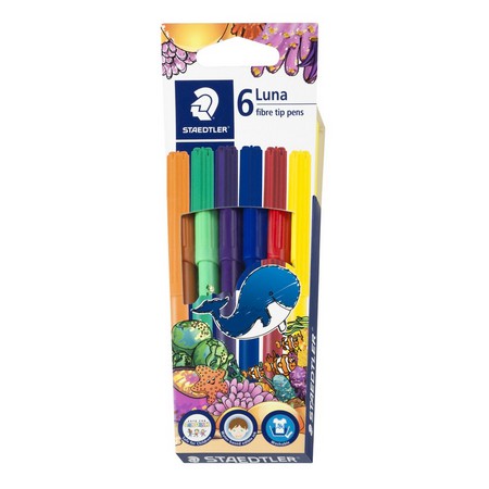 

Staedtler Luna Fibre Tip Pens Set Spidol 6 Pcs