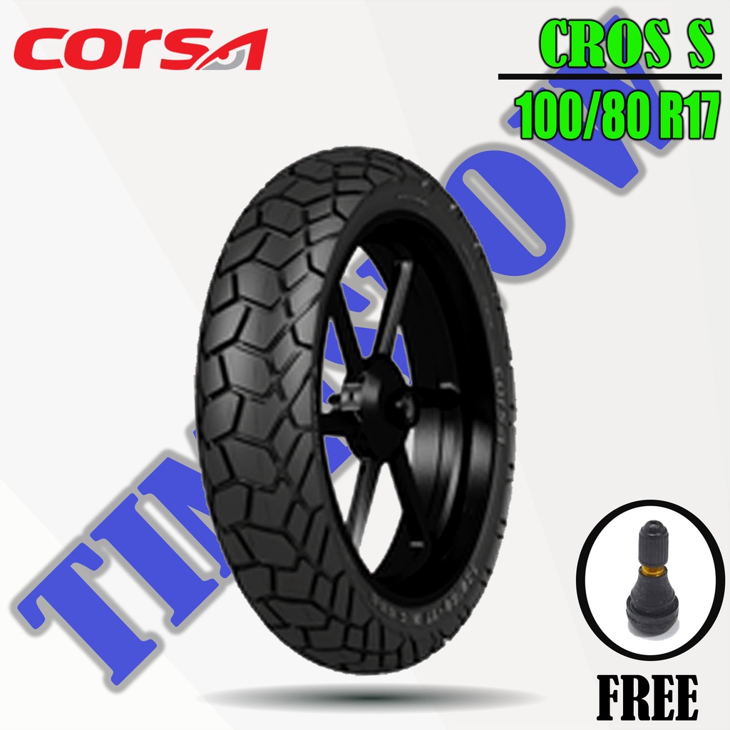 Ban Motor Moge // CORSA CROSS S PLATINUM 100/80 Ring 17 Tubeless