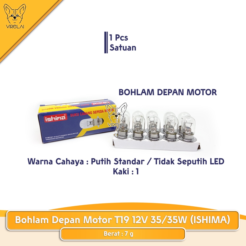 [SATUAN] Bohlam Motor Universal Depan T19 / Belakang S25 [ISHIMA]