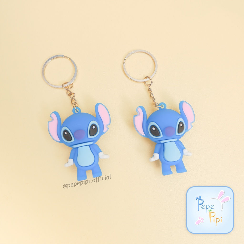 Gantungan Kunci Stitch Ganci Keychain Hiasan Tas karet disney lilo