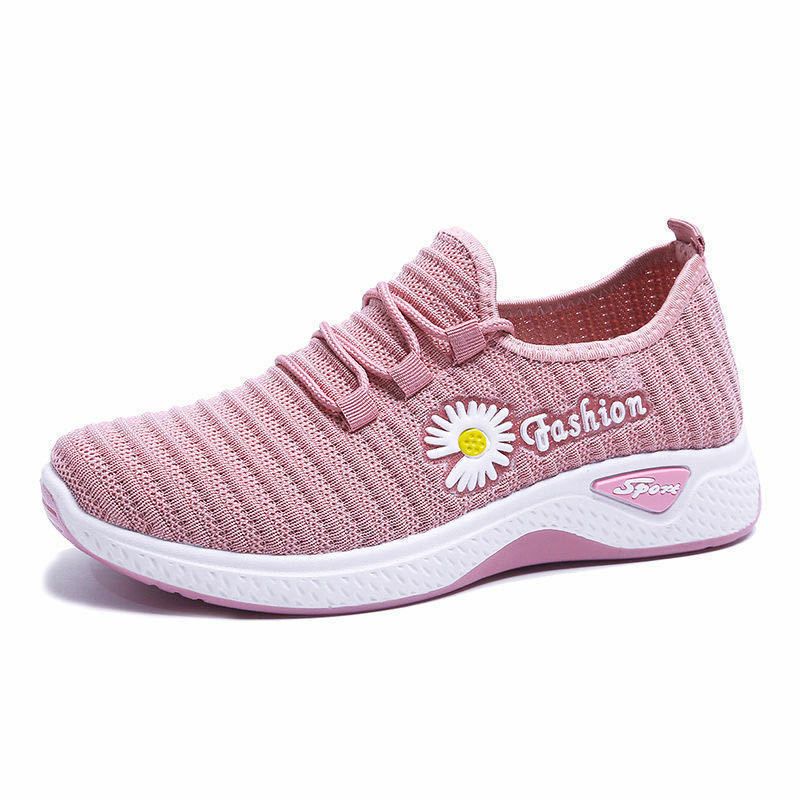 TOPGROSIR BR0002 Sepatu Wanita Motif Bunga Import Sneakers Korea-PINK