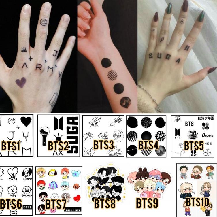 TERLARIS Tato Jungkook / Tato BTS / Tato Army / Tato Korea / Stiker Tato / Tato Temporer / Tato Suga