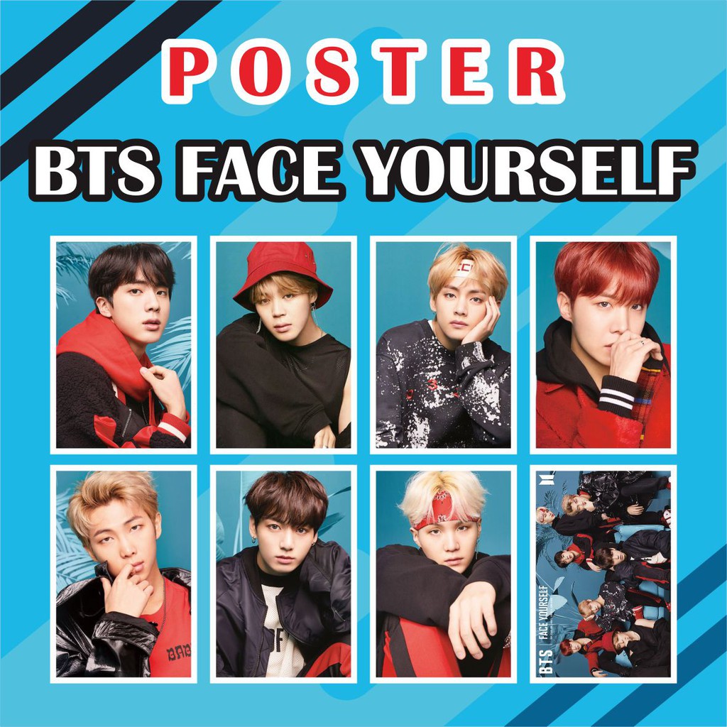 POSTER BTS FACE YOURSELF (SIZE A3+)  | Jhope Jimin Jin Jungkook Rapmon Suga Taehyung