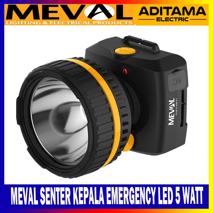 MEVAL SENTER KEPALA EMERGENCY LED 5 WATT / MEVAL HEAD LAMP 5WATT PUTIH