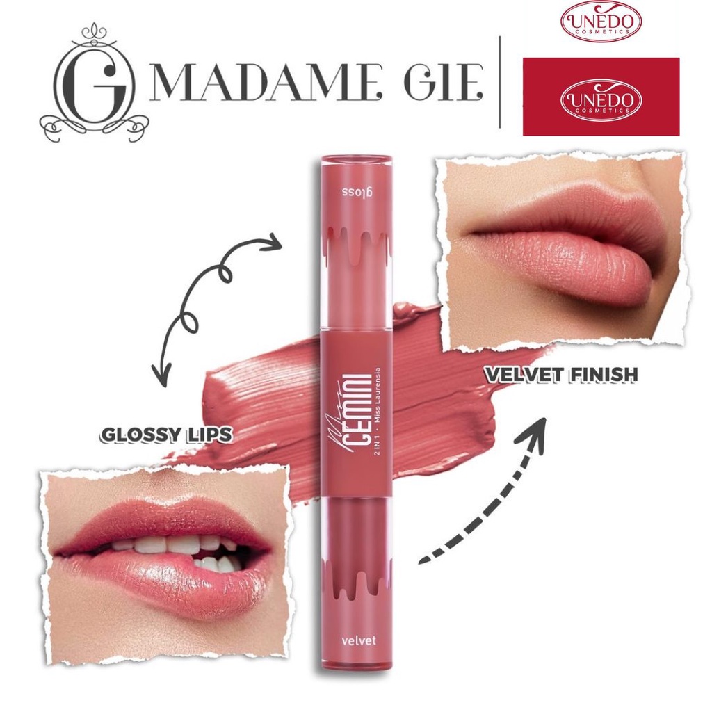 MADAME Gie miss Gemini 2in1 Gloss and Velvet-MakeUp Lipstik