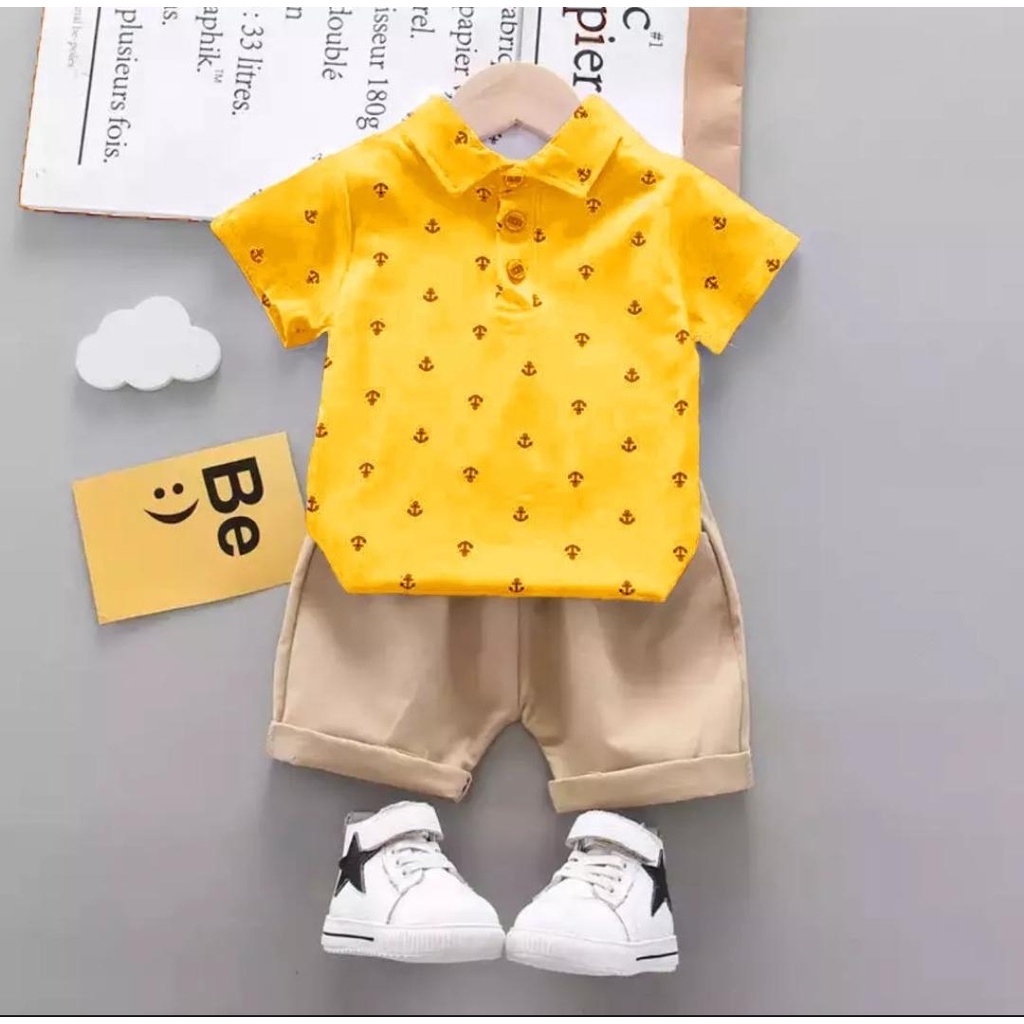 SETELAN MOTIF JANGKAR TERBARU/BISA PILIH WARNA 1-5 TAHUN